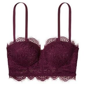 Victoria's Secret PINK eyelash lace strapless bra